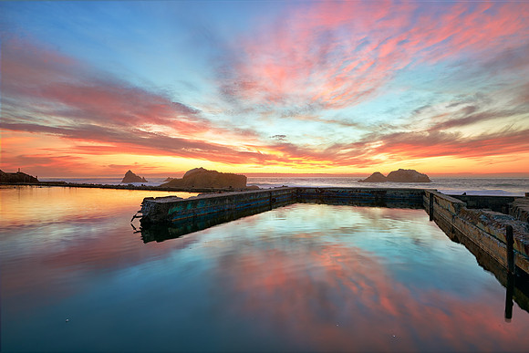 Sunset at Sutro baths