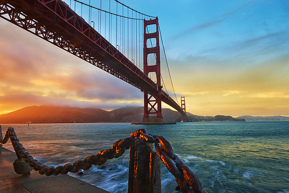 Bridge at Sunset: Golden gate Bridge, San Francisco